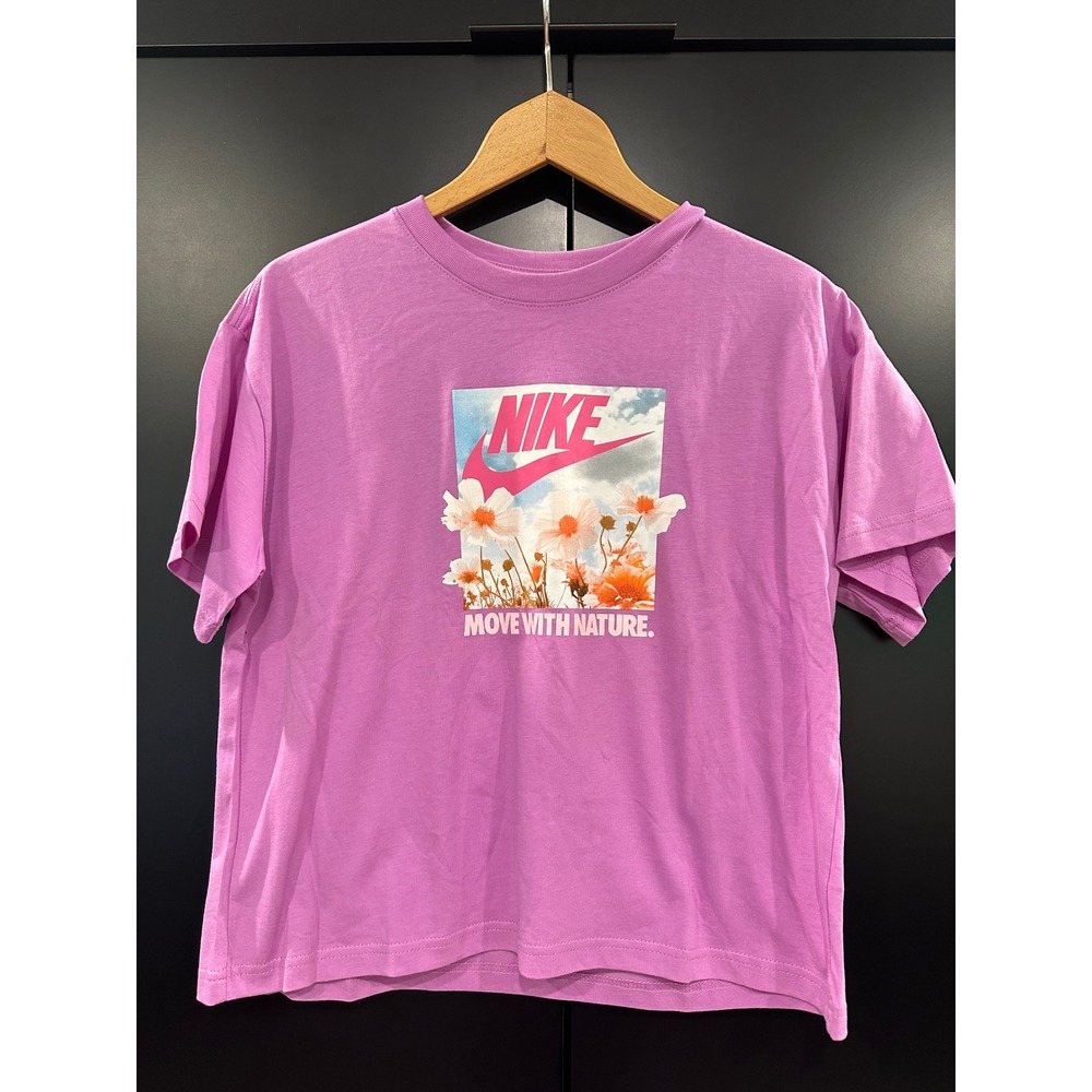 Nike Kids Move With Nature Floral Graphic T-Shirt Purple HM6311-532 XL